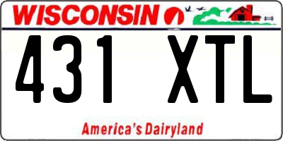 WI license plate 431XTL