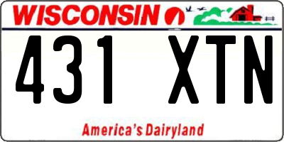 WI license plate 431XTN