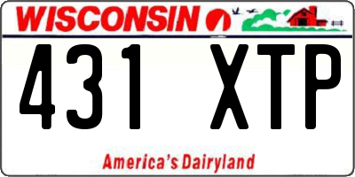 WI license plate 431XTP