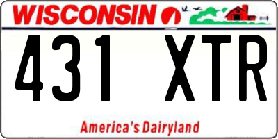 WI license plate 431XTR