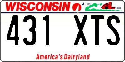 WI license plate 431XTS