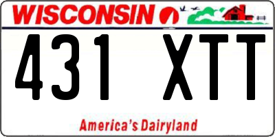 WI license plate 431XTT