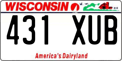 WI license plate 431XUB