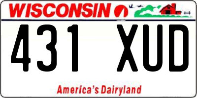 WI license plate 431XUD
