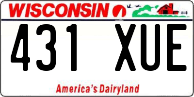 WI license plate 431XUE
