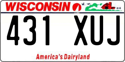 WI license plate 431XUJ