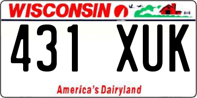 WI license plate 431XUK