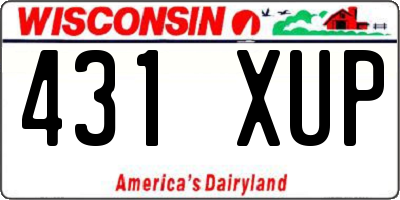 WI license plate 431XUP