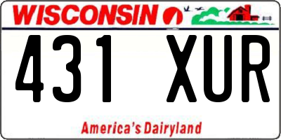WI license plate 431XUR