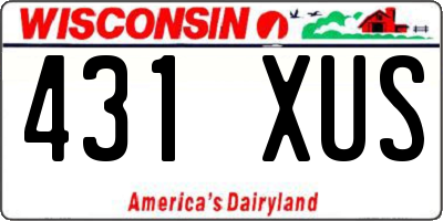 WI license plate 431XUS