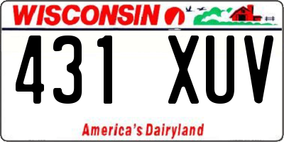 WI license plate 431XUV