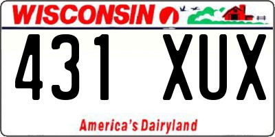 WI license plate 431XUX
