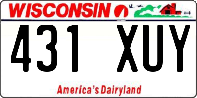 WI license plate 431XUY