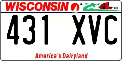 WI license plate 431XVC