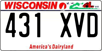 WI license plate 431XVD