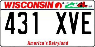 WI license plate 431XVE
