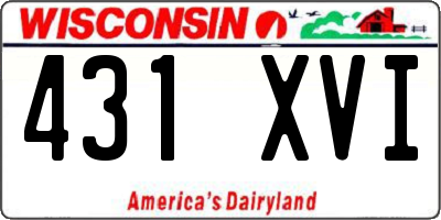 WI license plate 431XVI
