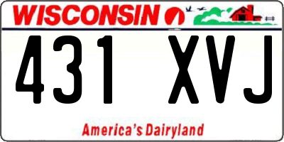 WI license plate 431XVJ