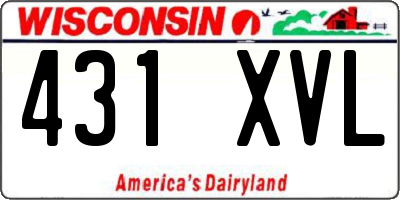 WI license plate 431XVL