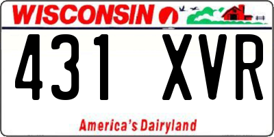 WI license plate 431XVR
