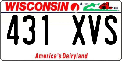 WI license plate 431XVS