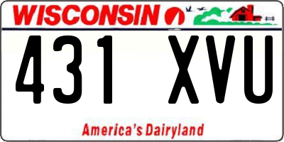 WI license plate 431XVU