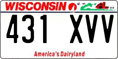 WI license plate 431XVV