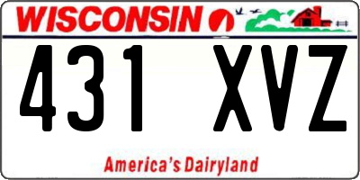 WI license plate 431XVZ