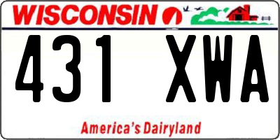 WI license plate 431XWA