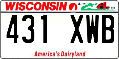 WI license plate 431XWB