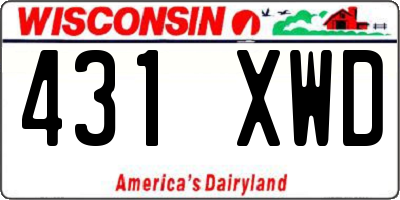 WI license plate 431XWD