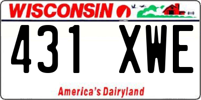 WI license plate 431XWE