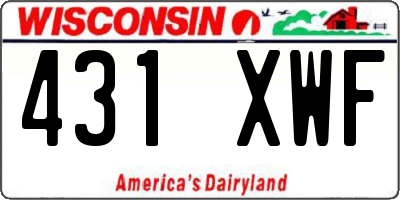WI license plate 431XWF