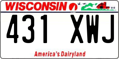 WI license plate 431XWJ