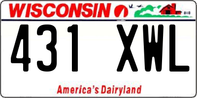 WI license plate 431XWL