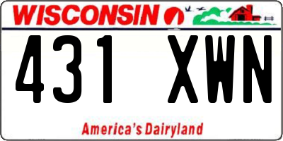 WI license plate 431XWN