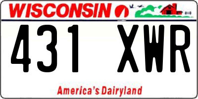 WI license plate 431XWR