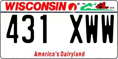 WI license plate 431XWW