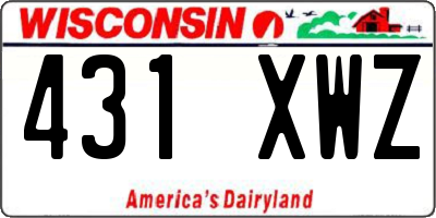 WI license plate 431XWZ