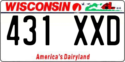 WI license plate 431XXD