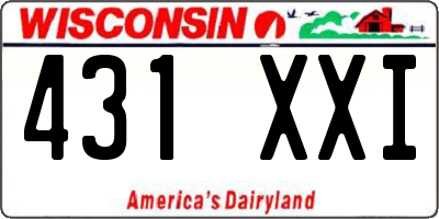 WI license plate 431XXI