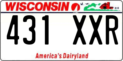 WI license plate 431XXR
