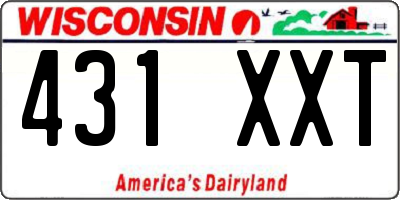 WI license plate 431XXT