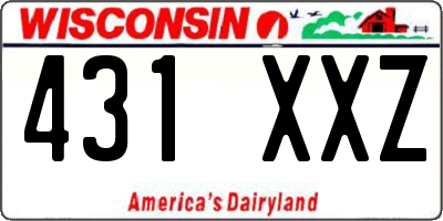 WI license plate 431XXZ