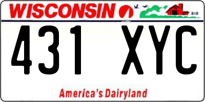 WI license plate 431XYC