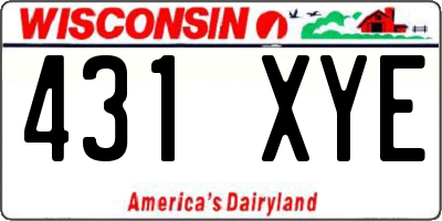 WI license plate 431XYE