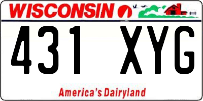 WI license plate 431XYG
