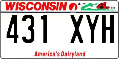 WI license plate 431XYH