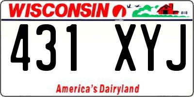 WI license plate 431XYJ