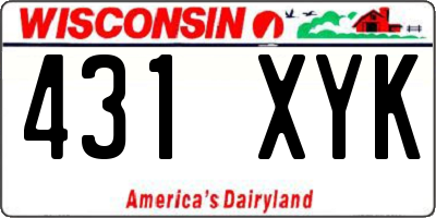 WI license plate 431XYK